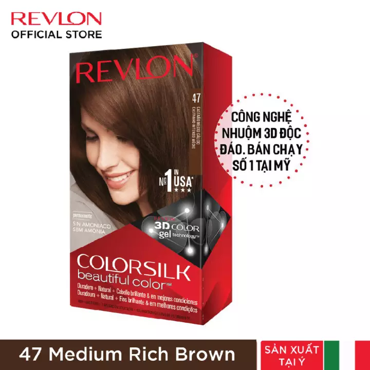 Thuốc nhuộm tóc thời trang Revlon Colorsilk 3D Keratin
