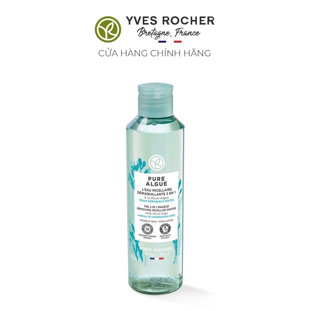 Nước cân bằng và tẩy trang Yves Rocher Pure Menthe Makeup Remover Micellar Water 200ml