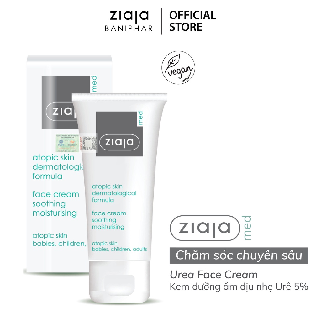 Review kem dưỡng ẩm Ziaja Med Atopic Skin Dermatological Formula 5 Urê