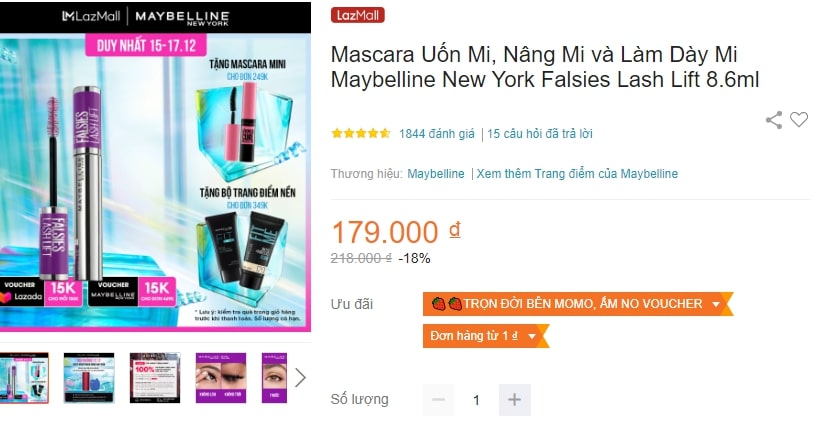 Maybelline sale 15.12