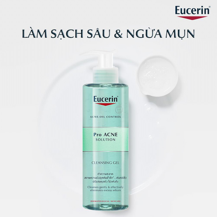 Gel Rửa Mặt Cho Da Nhờn Mụn Eucerin Pro Acne Cleansing