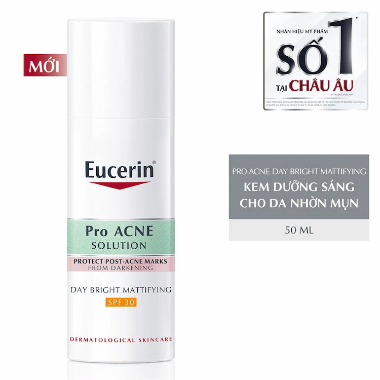 Kem dưỡng ban ngày SPF30 cho da nhờn mụn Eucerin Pro Acne Day Bright Mattifying