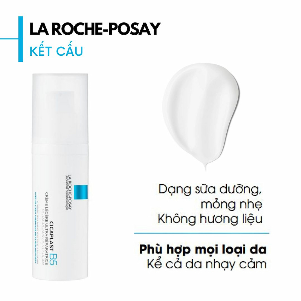 Kem dưỡng hằng ngày mỏng nhẹ giúp cấp ẩm, làm dịu, hỗ trợ quá trình phục hồi làn da La Roche-Posay Cicaplast B5 Ultra-repair Light Cream