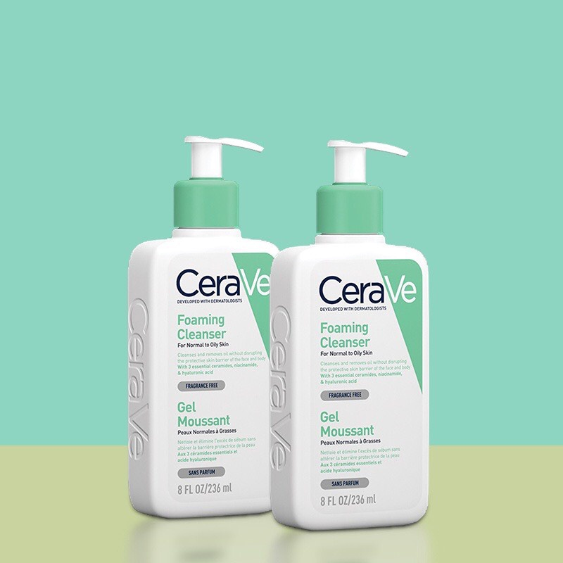 CeraVe Foaming Facial Cleanser - Bí kíp điều trị mụn lưng hiệu quả