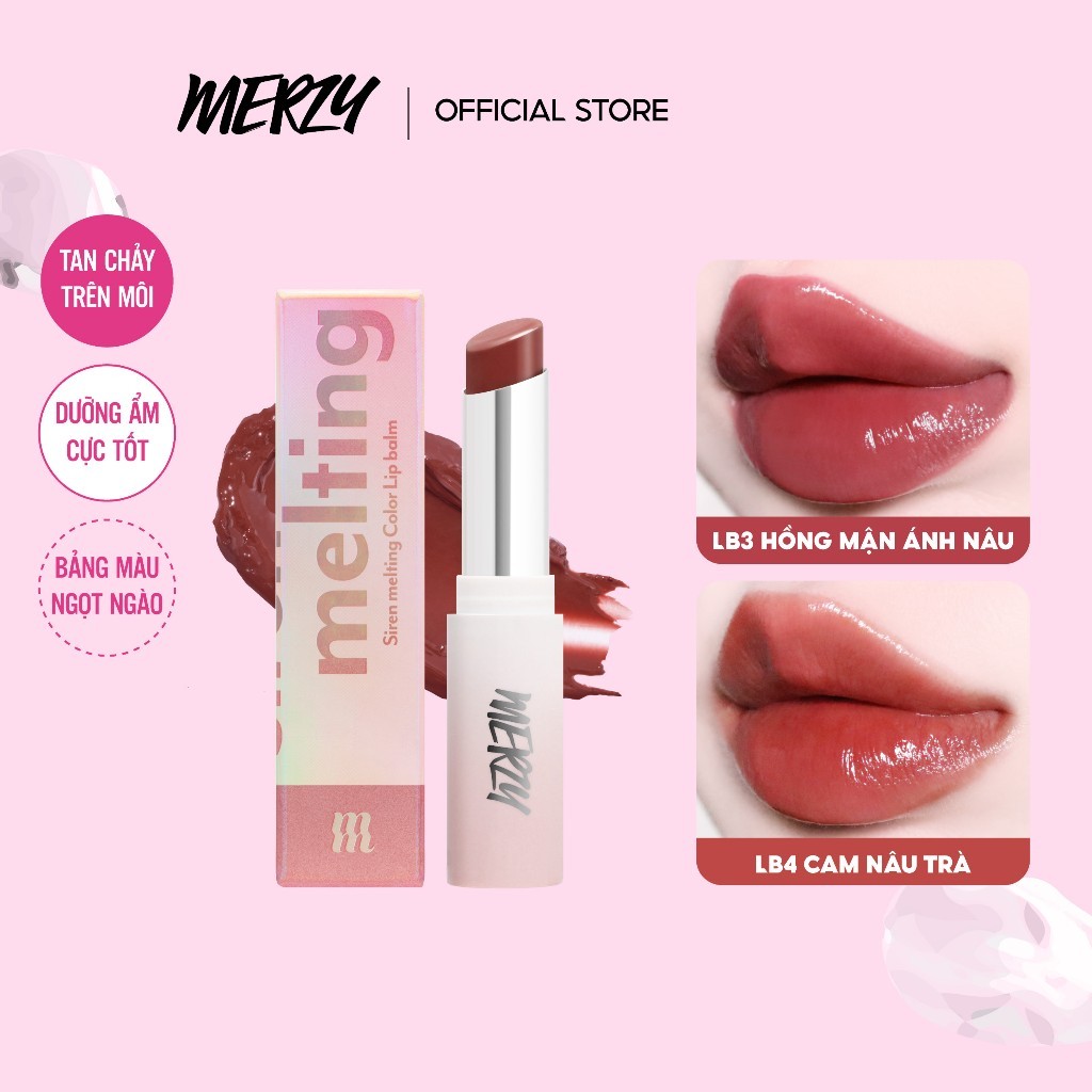 son dưỡng ẩm môi có màu Merzy Siren Melting Color Lip Balm