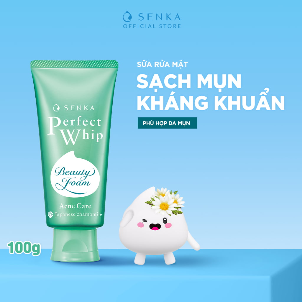 sữa rửa mặt cho da mụn Senka