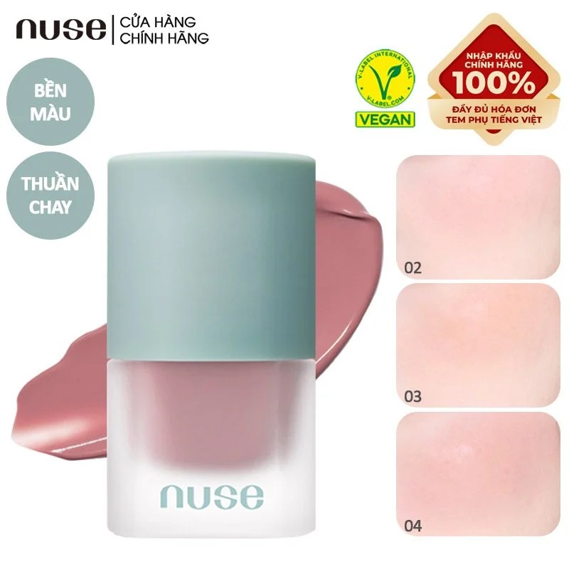 Má hồng dạng kem mịn lì, thuần chay Nuse Mousse Care Cheek